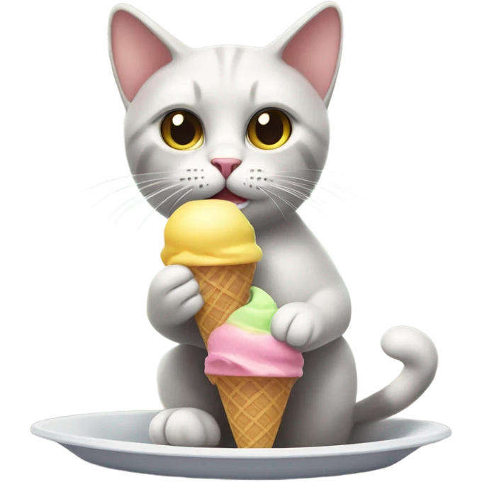 Cat eating ice cream  emoji