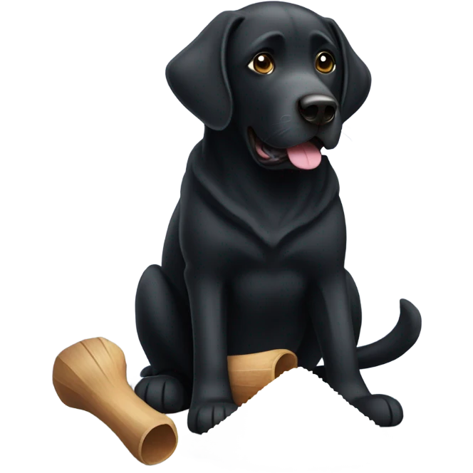 black lab with pile of salt emoji