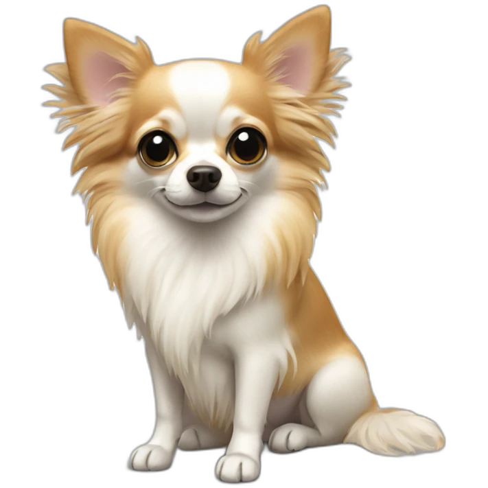 chihuahua longcoat white rice cake emoji