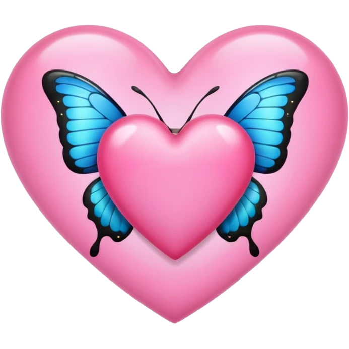 A pink heart with butterflies emoji
