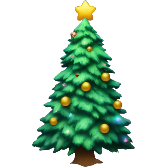 A Christmas tree next to a snowman in space emoji