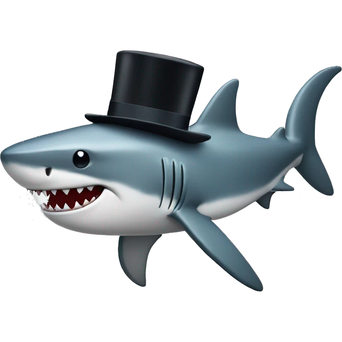 Shark with top hat  emoji