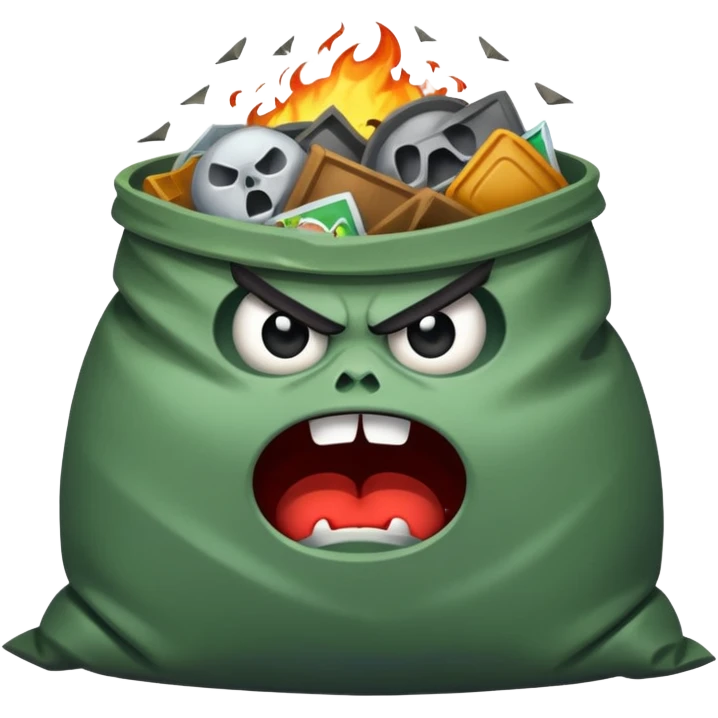Angry trash emoji