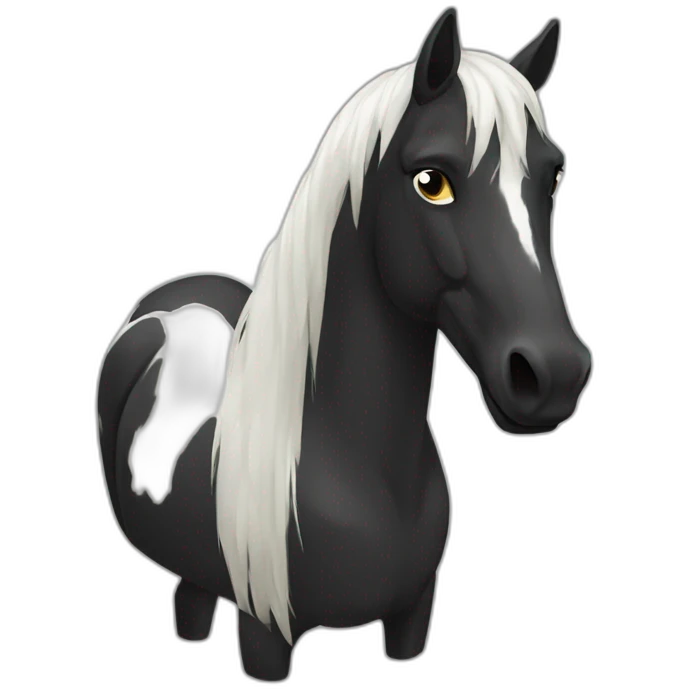 Cheval noir emoji