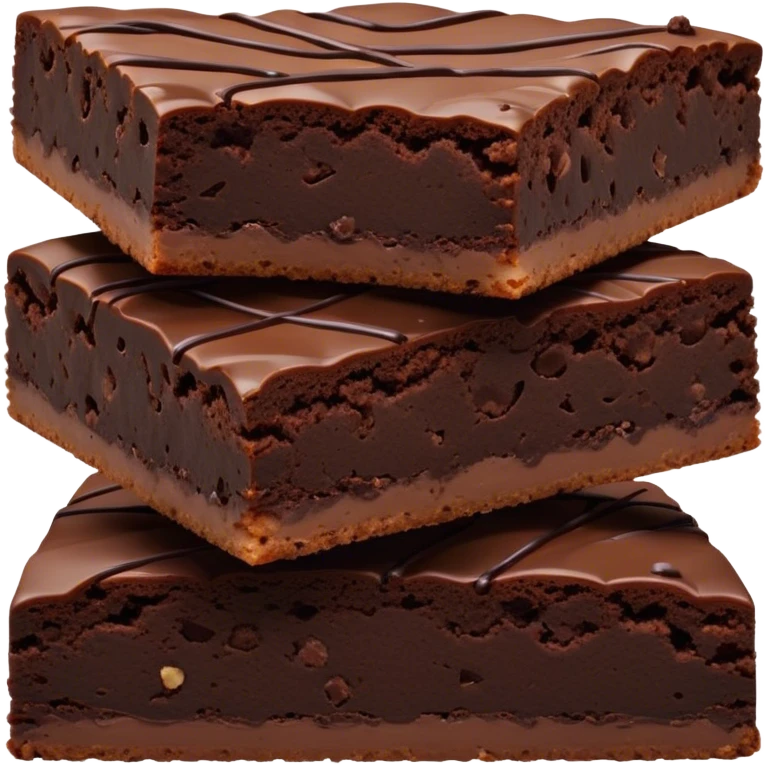 Cinematic Realistic Brownies, rich and dense with a deep chocolate hue, slightly cracked on top revealing the fudgy center, soft light reflecting off the warm surface, a few crumbs scattered around, glowing with an indulgent and comforting texture. emoji