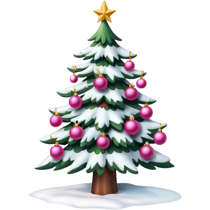 Christmas tree snow pink emoji