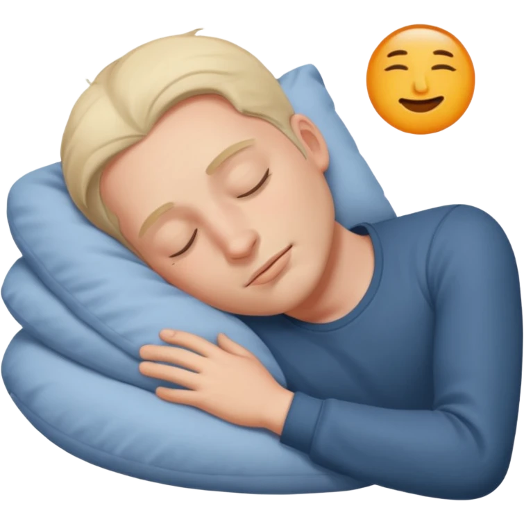 sleeping man with out pillow emoji
