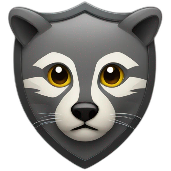 shield with raccoon head on it emoji