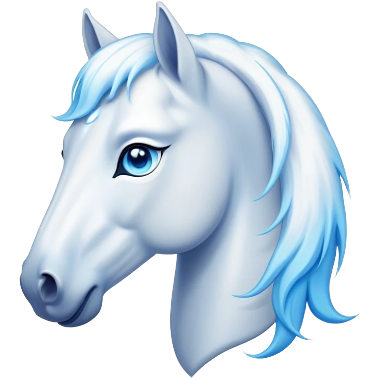 Cinematic Elegant White Horse Portrait Emoji, Head held high with a serene, graceful gaze, showcasing a magnificent pure white fur with a radiant shimmer, flowing mane and tail, and luminous blue eyes that exude beauty and grace, Simplified yet majestically refined features, highly detailed, glowing with a soft, ethereal light, high shine, poised and breathtaking, stylized with an air of pure elegance, capturing the essence of a stunning and graceful steed, so beautiful it feels like it could gallop out of the screen with effortless charm! emoji