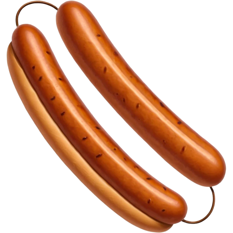 Single grilled sausage on a plain white background emoji