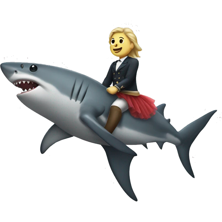 Shark in a tutu riding a horse emoji