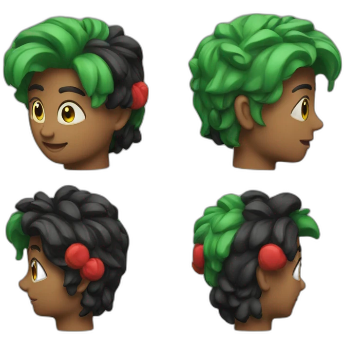 Red black green  emoji
