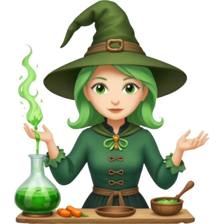 green witch cooking potion emoji