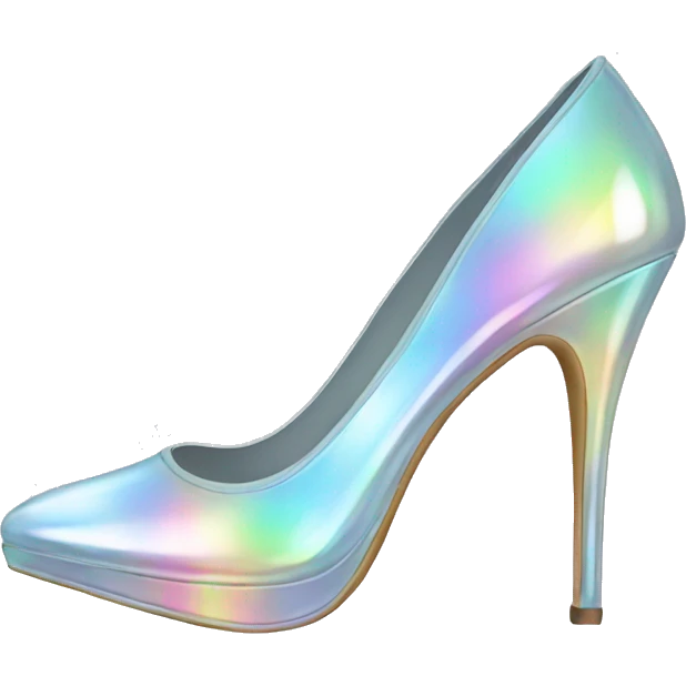 Pale holographic high heel emoji