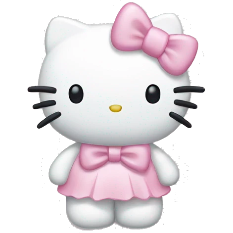 Hello kitty with a light pink bow emoji