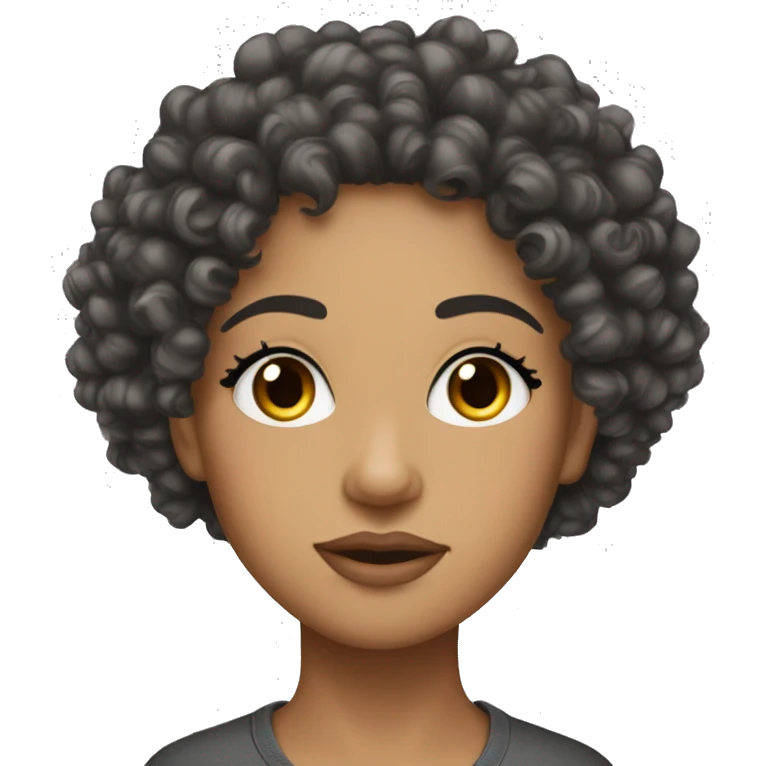 curly head lightskin baddie with lashes emoji