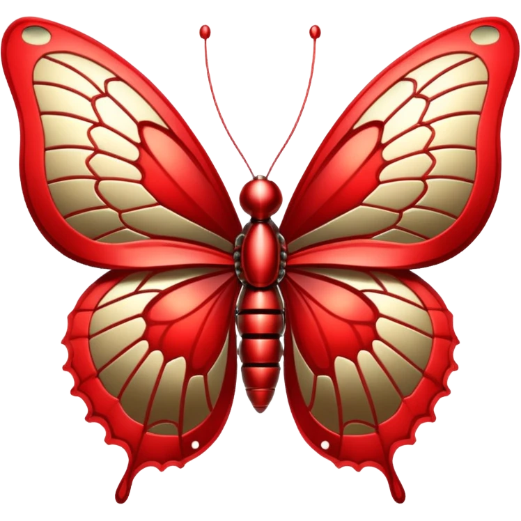 red cybernetic butterfly emoji