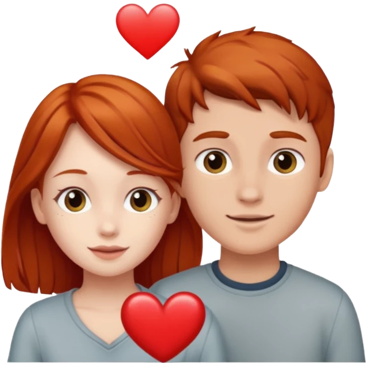 The boy send love the redhead girl emoji
