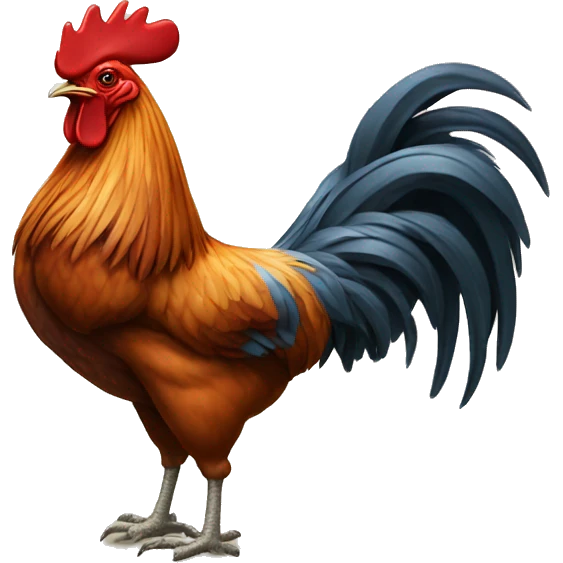 Rooster with sucker emoji