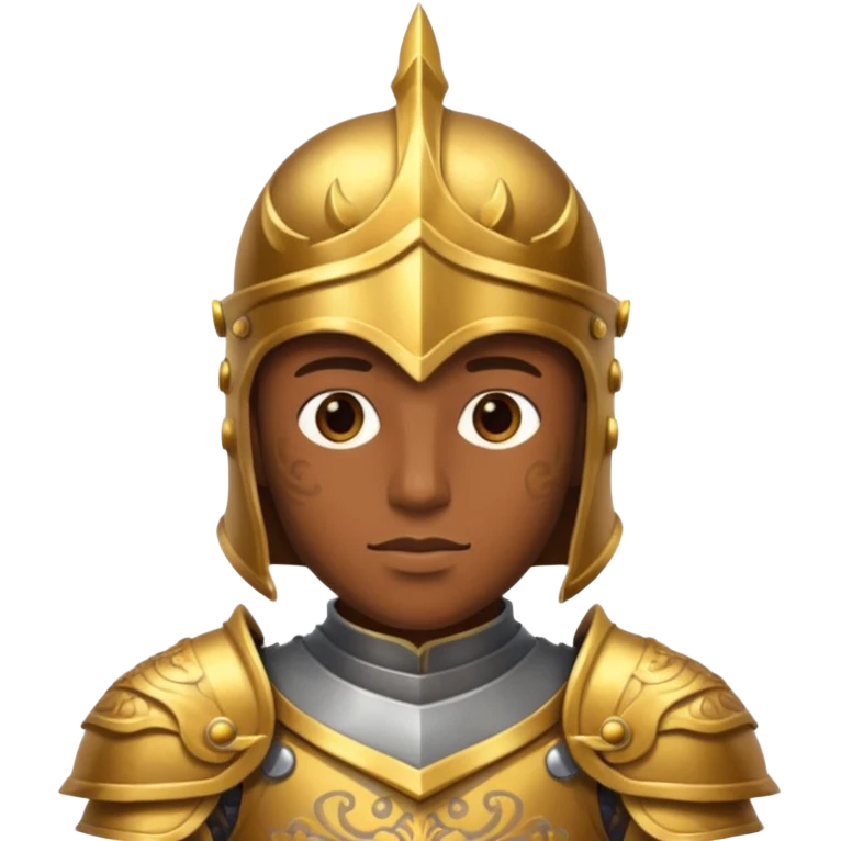gold knight, brown skin emoji