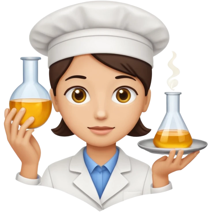 laboratory researcher analyzing dish emoji style. emoji