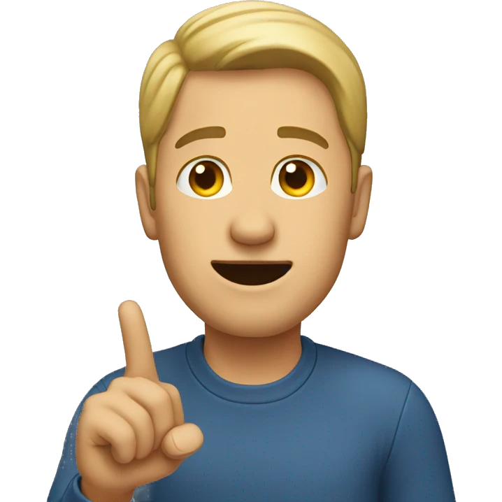 man pointing right at his ear emoji