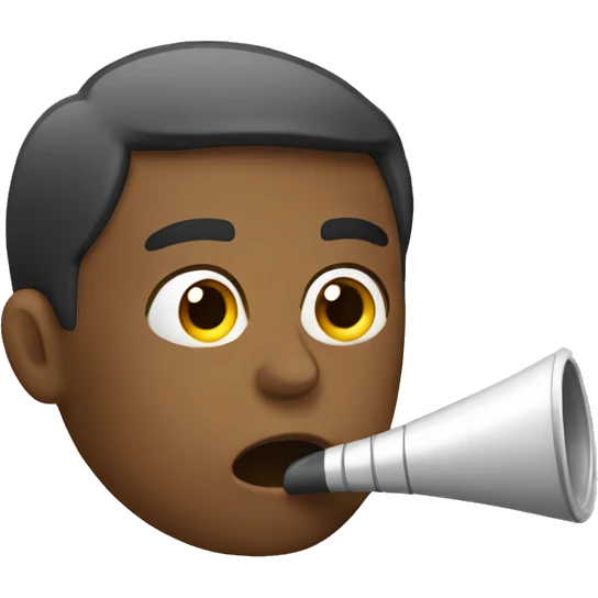 Guy blowing a whistle emoji