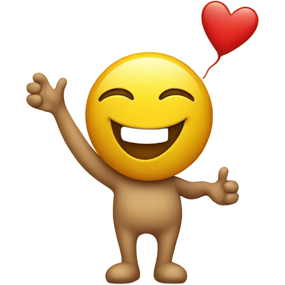 A happy smiley holding a big heart emoji