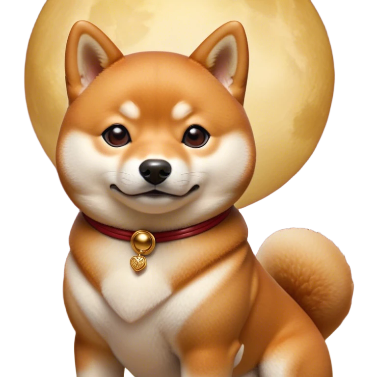 Cinematic Noble Shiba Inu Portrait Emoji, Poised and regal, with a compact, agile build and a well-groomed fur of vibrant red with a creamy underbelly, deep-set soulful brown eyes, Simplified yet sharp and sophisticated features, highly detailed, glowing with a soft, dignified glow, high shine, intelligent and spirited, stylized with an air of elegance, focused and attentive, soft glowing outline, capturing the essence of a watchful and confident companion, so majestic it feels as though it could prance out of the screen with effortless authority! emoji