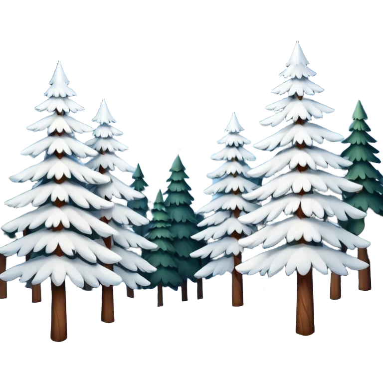 Beautiful snowy night forest emoji