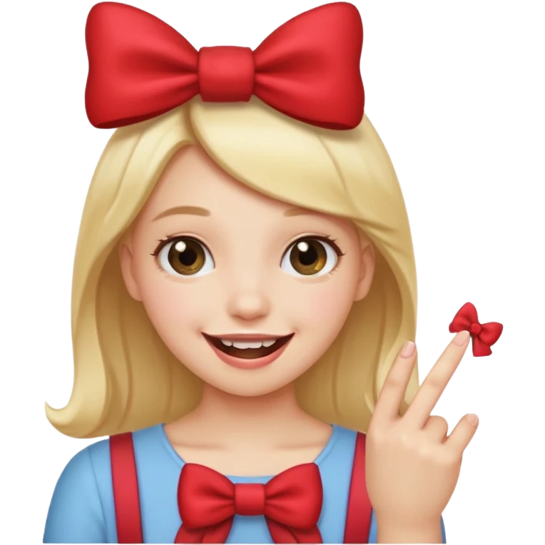 Emoji que se este mordiendo el dedo y que la persona tenga un moño coqueto emoji