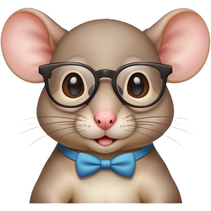 fancy rat with glasses and nerd face emoji