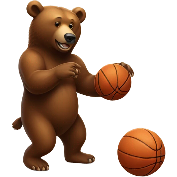 Brown Bear spinning basketball on his finger  emoji