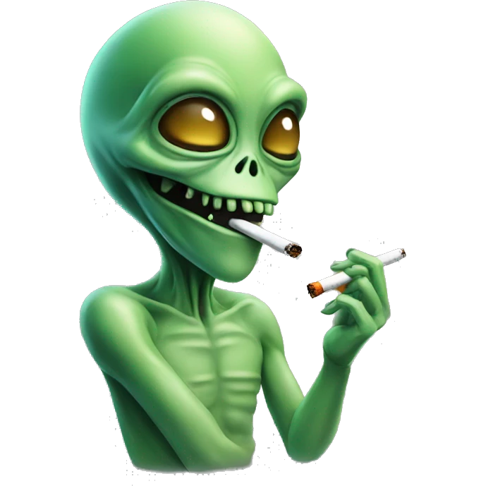 Alien smoking a spliff emoji