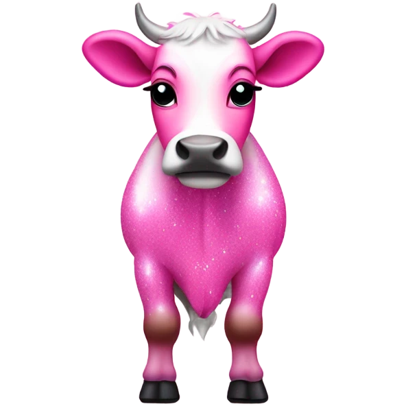 Pink ombre full body cow with glitter  emoji