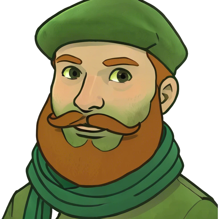ginger bearded man with brown hair  emoji