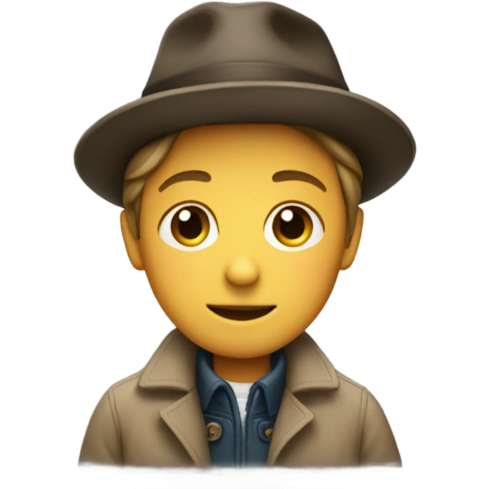 Boy in hat and coat emoji