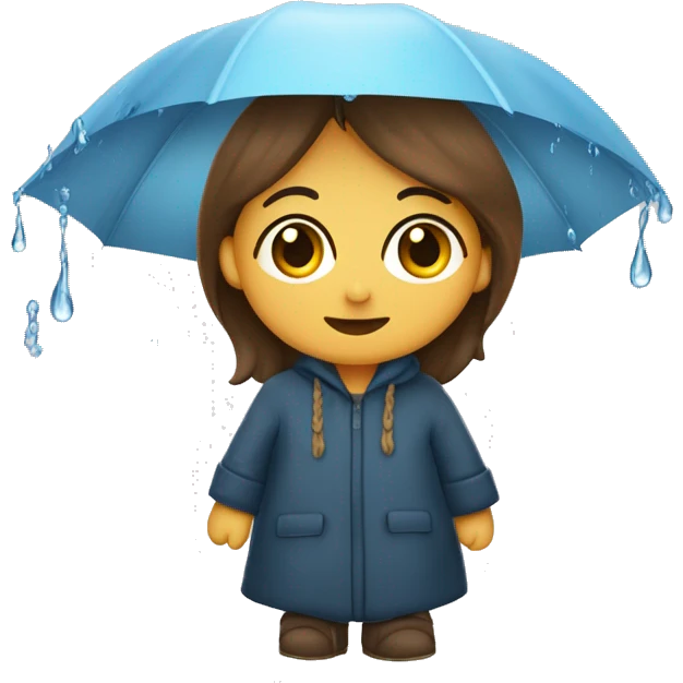 Loira cacheada de pele clara com capa de chuva  emoji