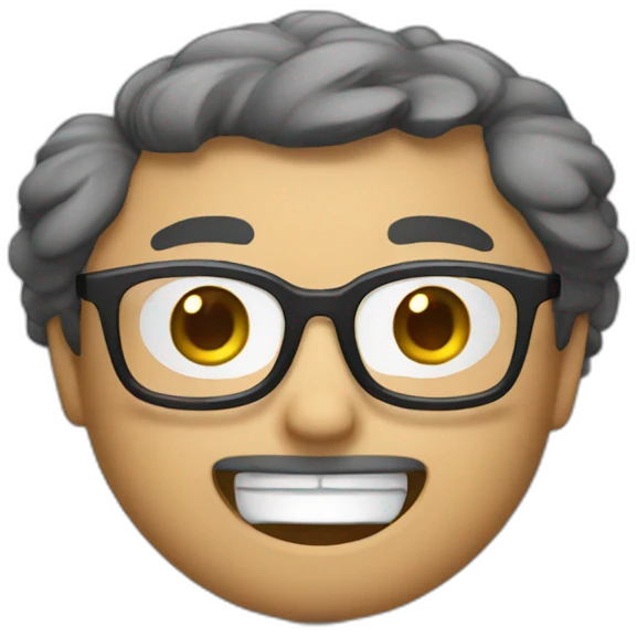 Oh Chinese guy wear glasses say thank you emoji
