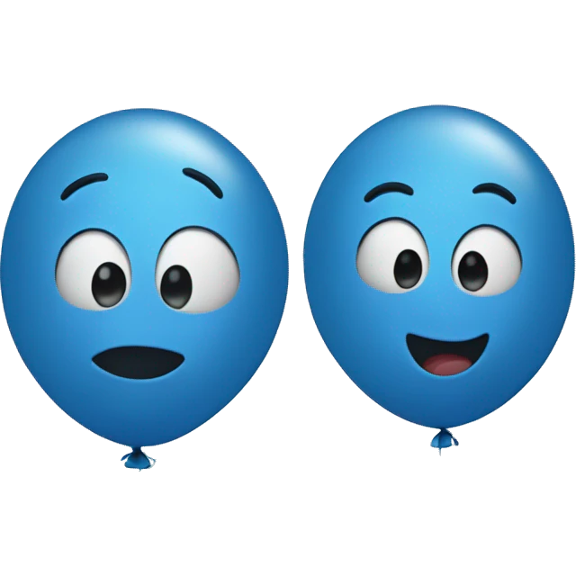 two blue balloons emoji