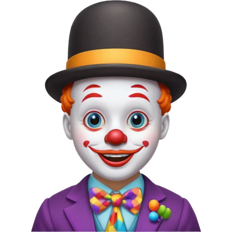 Clown in bowler hat & tie emoji
