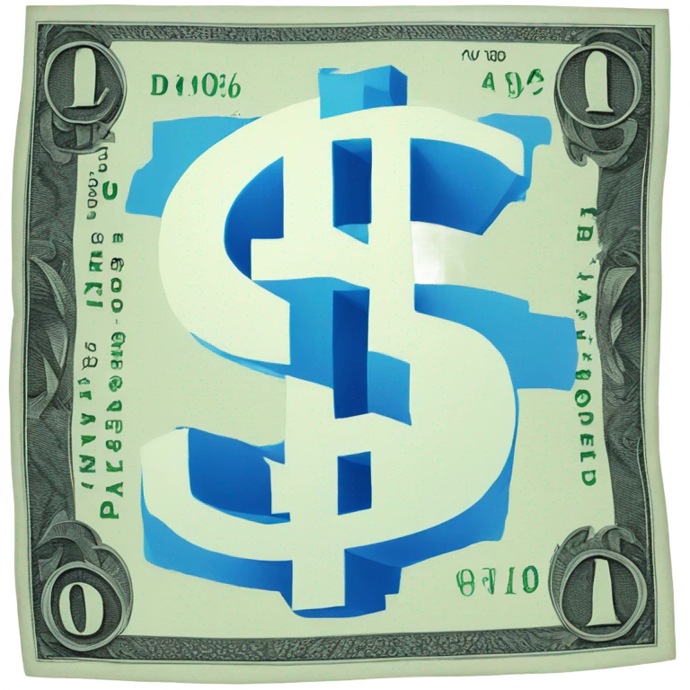 Blue dollar sign emoji