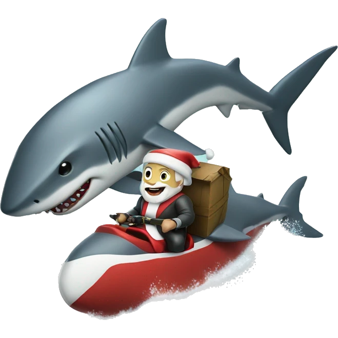 Santa Claus riding shark emoji