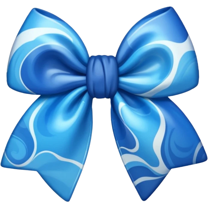 marble blue bow emoji