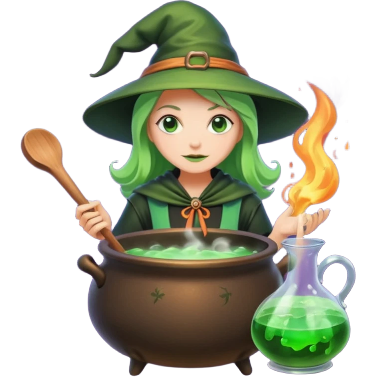 green witch cooking potion emoji