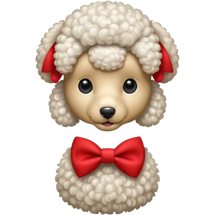 Poodle with red bow tie emoji