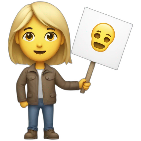 Someone holding a sign that says sarcasm emoji