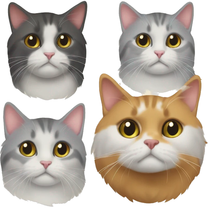 Cucinare con due gatti grigi persiani emoji