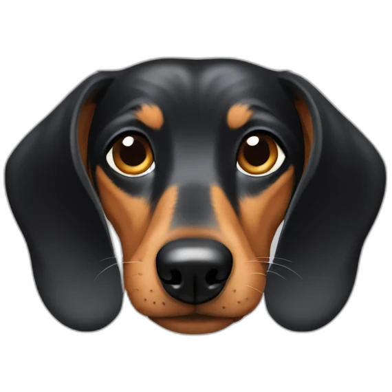 Dog head reality dachshund sideways lefts one eye emoji