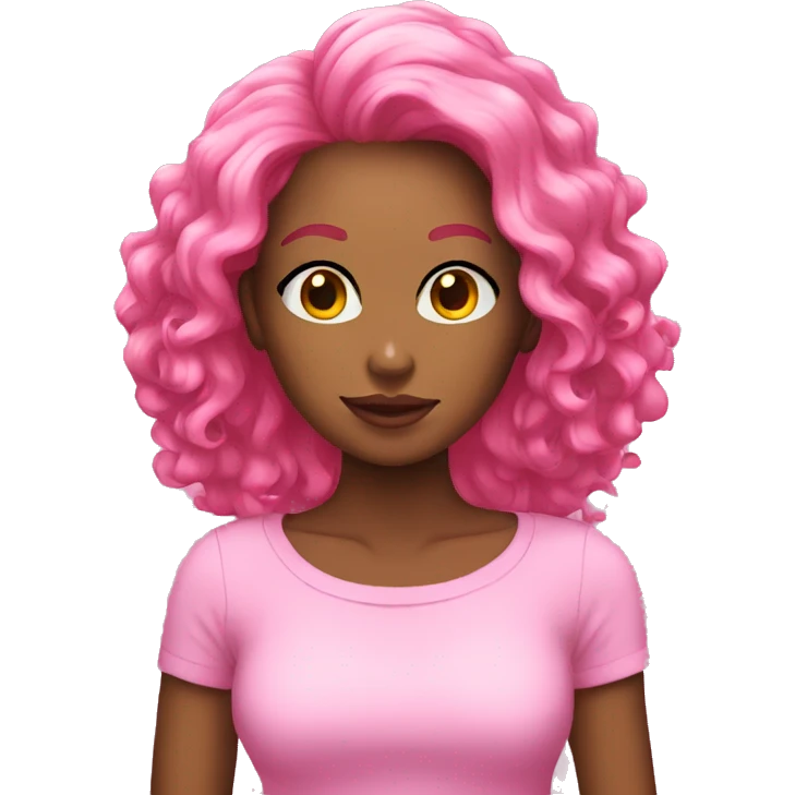 Mulher cabelo rosa emoji